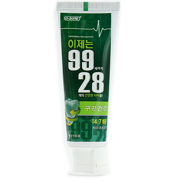 韩国O-ZONE9928冰极炫白牙膏（绿色）100g