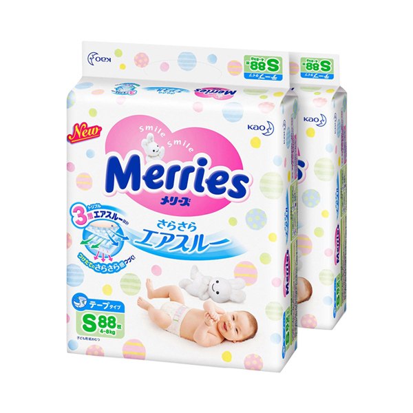 日本Merries花王纸尿裤尿不湿S88（4-8KG）