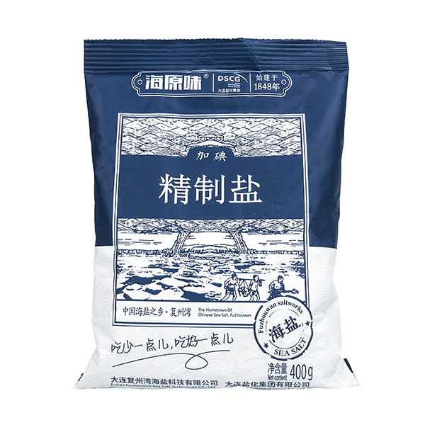 海湾牌天然无碘海盐  家用 精制盐400g