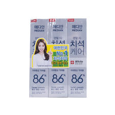 韩国median麦迪安86牙膏白色120g*3支