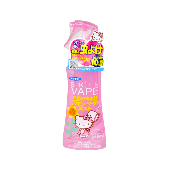 日本VAPE驱蚊喷雾防蚊水驱蚊液HelloKitt限定版200ml红瓶蜜桃红杏