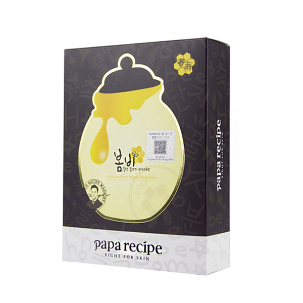 韩国paparecipe黑色春雨蜜罐面膜10片装